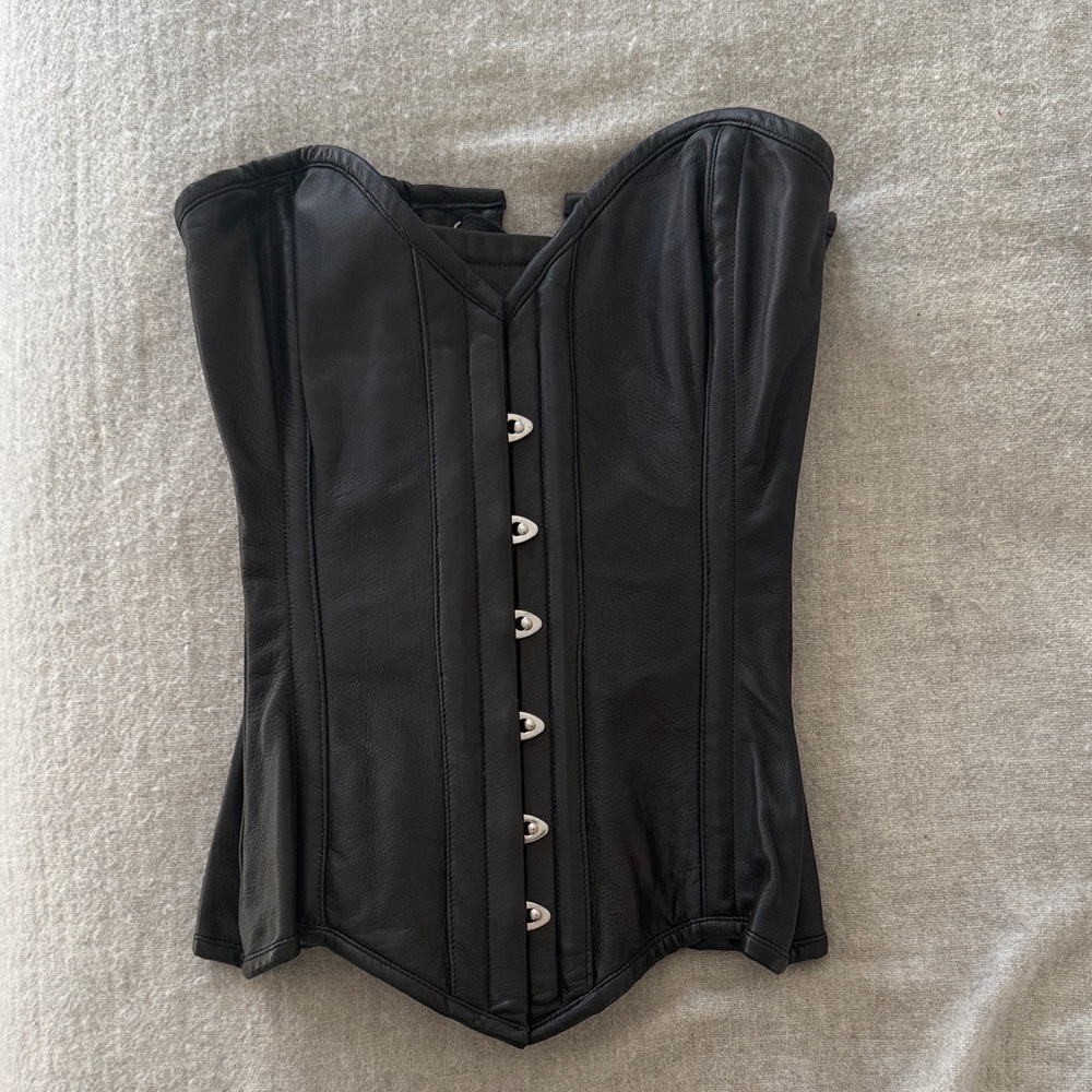 Black Leather Corset Top